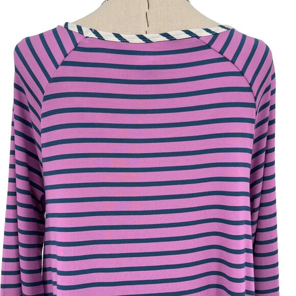 Matilda Jane Long Sleeve Top Womens Size Large Purple Stripe Front Pockets - Picture 9 of 14